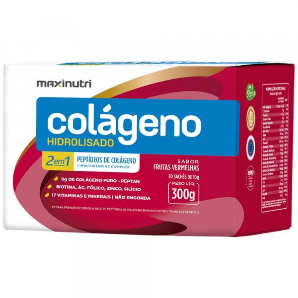 Colágeno Hidrolisado 2 em 1 300g (Sachês) Maxinutri