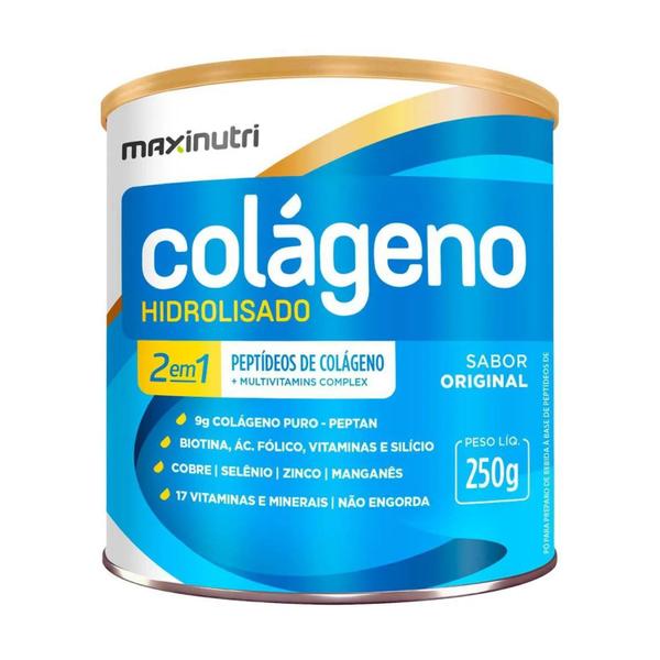 Colágeno Hidrolisado 2 em 1 250g Maxinutri Sabor Natural