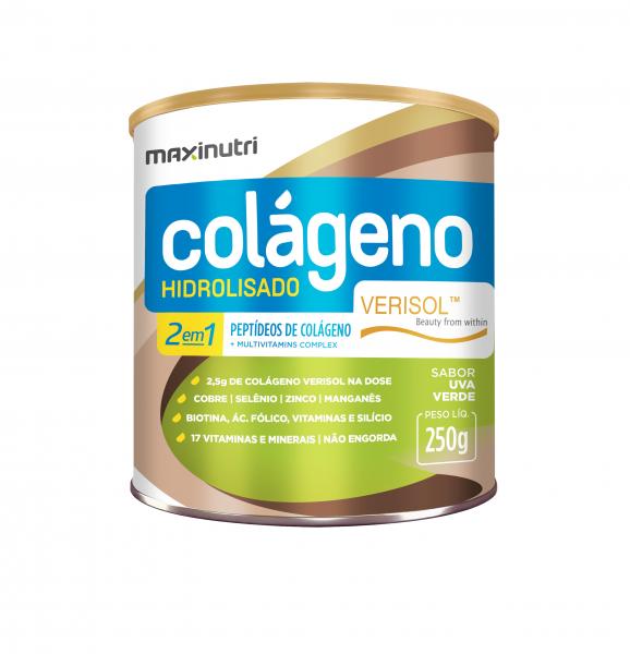 Colágeno Hidrolisado 2 em 1 250g - Verisol Uva Verde - Maxinutri