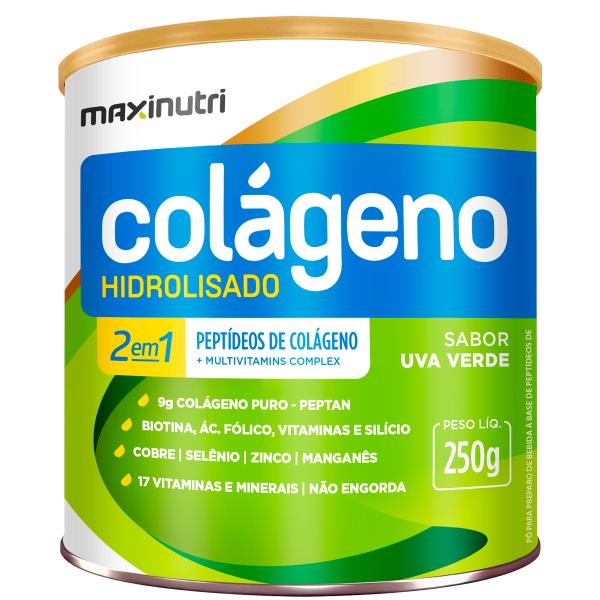 Colageno Hidro 2 em 1 Lata 250g Uva Verde Maxinutri
