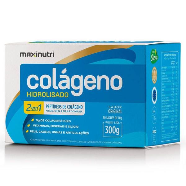 Colágeno Hidrolisado 2 em 1 Maxinutri 300g - 30 Sachês de 10g - Sabor Original