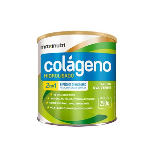 Colágeno Hidrolisado 2 em 1 Sabor Uva Verde 250g - Maxinutri