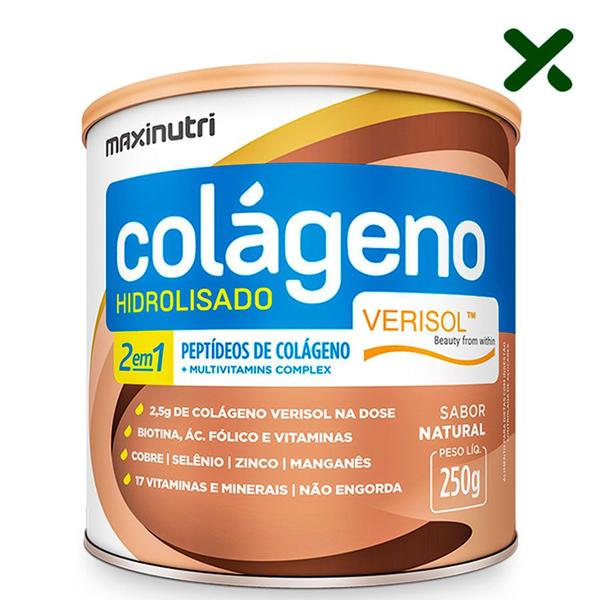 Colágeno Hidrolisado 2 em 1 Verisol Natural 250g Loja Maxinutri