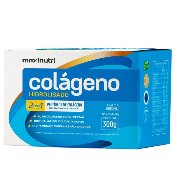 Colágeno Hidrolisado 2em1 Sachê - Original 30x10g Maxinutri