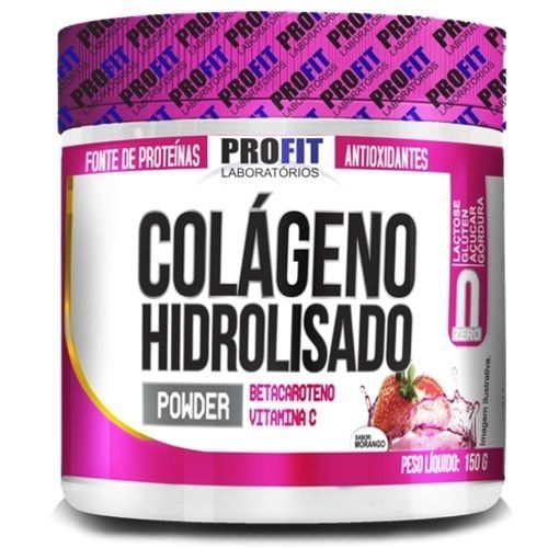 Colágeno Hidrolisado Powder 150g Morango - Profit