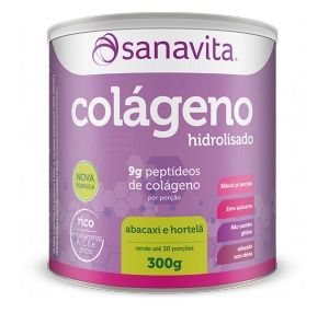 Colágeno Hidrolisado - Sanavita - Abacaxi com Hortelã - 300g