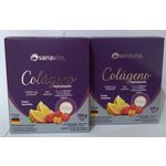 Colágeno Hidrolisado Sanavita Verisol com 2 Unidades Contendo 30 Sticks Cada. Sabor Frutas Amarelas