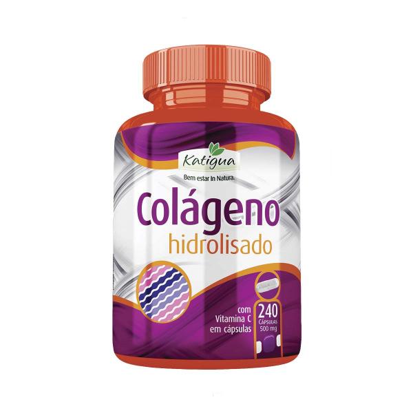 Colágeno Hidrolisado 240 Cápsulas 500mg C/ Vitamina C Anvisa - Katiguá
