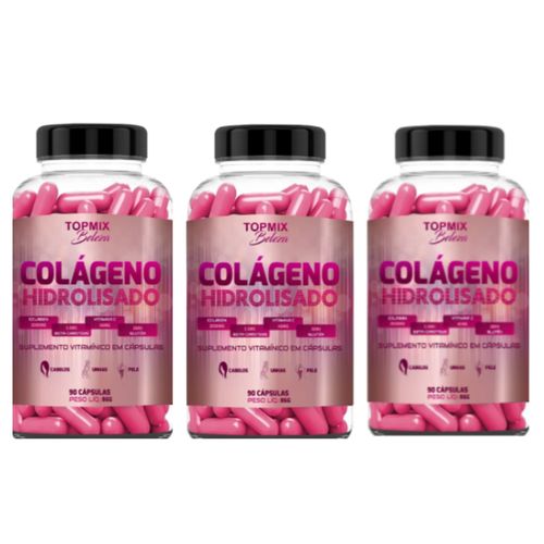 Tudo sobre 'Colageno Hidrolizado Topmix Betacaroten Vitamina C 270caps 3'