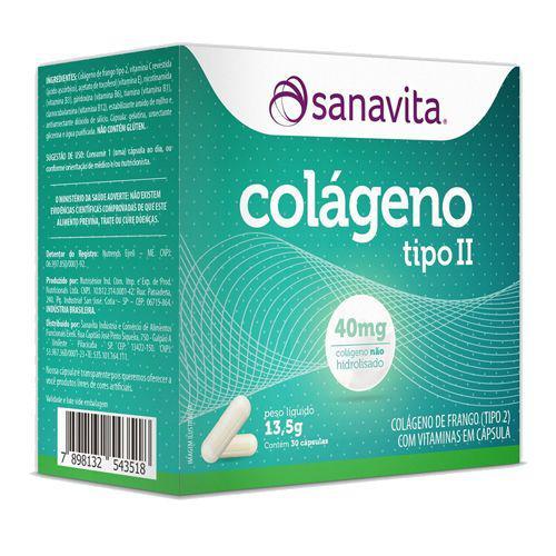 Colágeno Tipo II - 30 Cápsulas - Sanavita