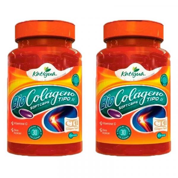 Colágeno Tipo II com Vitamina C - 2 Unidades de 30 Cápsulas - Katigua
