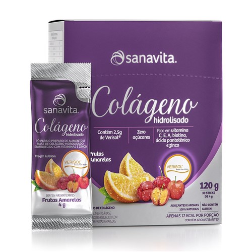 Tudo sobre 'Colágeno Verisol Frutas Amarelas 30 Sachês - Sanavita'