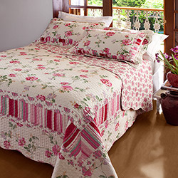 Tudo sobre 'Colcha Boutis Ravena Casal Rosa - 150 Fios - Corttex Casa'