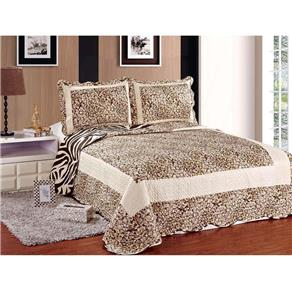 Colcha Casal Gigante Camesa Patchwork Microfibra com 2 Porta-travesseiros - Panthera