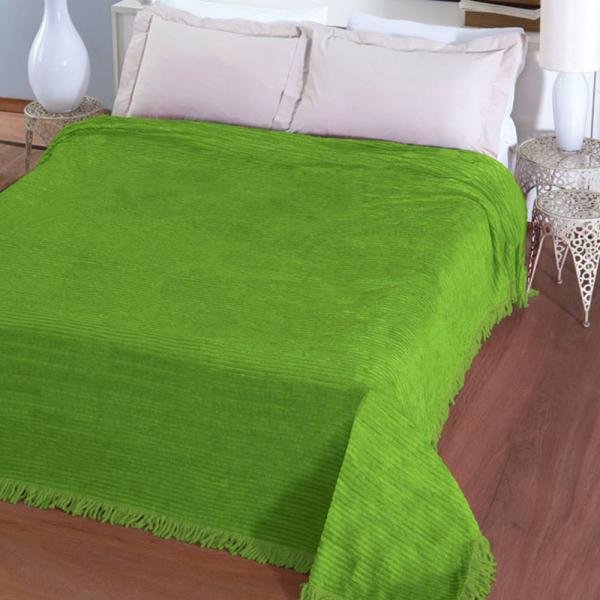 Colcha Chenille Jolitex Lisa com Franja 2,20x2,40m Verde