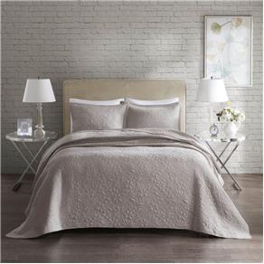 Colcha King Corttex Florence Home Design 3 Peças Anita Taupe