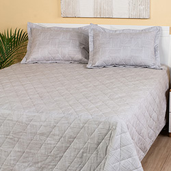 Colcha King Saray com 2 Porta-Travesseiros 100% Algodão - Casa & Conforto Premium