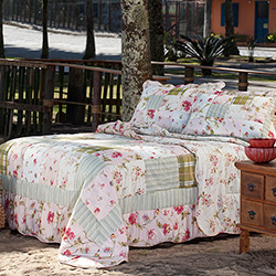 Colcha Patchwork Campeste Solteiro - Corttex Casa