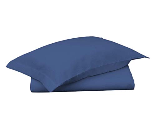 Porta Travesseiro Piquet com Abas Laterais Cor Azul Marinho
