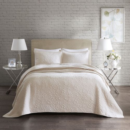 Colcha Queen Corttex Florence Home Design 3 Peças Anita Marfim