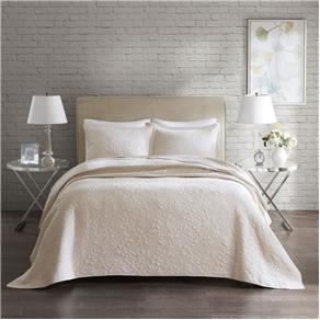 Colcha Queen Corttex Florence Home Design 3 Peças Anita Marfim