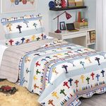 Colcha Solteiro Infantil Evolution Patchwork Aviões 160 X 230Cm Camesa