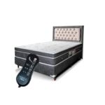 Colchão Magnético Queen Size + Base Box com Controle Massageador Cinza