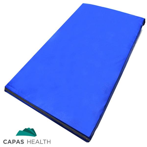 Colchonete 60x1,50x3 Soldada Impermeável Zíper Azul - Capas Health