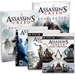 Coleção Especial Assassin's Creed: Coleção Completa com 5 Jogos da Saga - PS3 + Livro Assassin's Creed: Revelações + Livro Assassin's Creed: Renegado