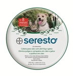 Coleira Anti Pulgas e Carrapatos Bayer Seresto para Cães e Gatos até 8 Kg