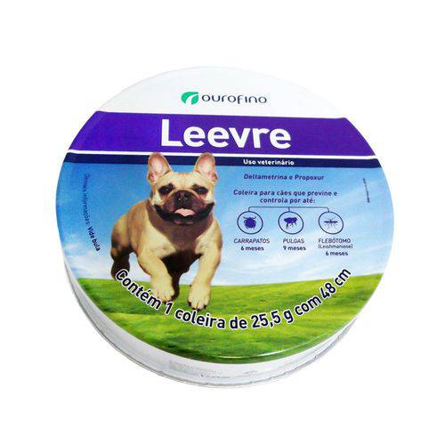 Coleira Antiparasitária Ourofino Leevre para Cães - Pequena 48 CM