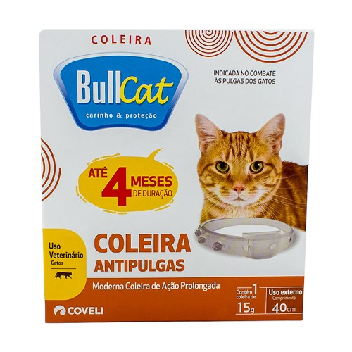 Coleira Antipulgas Bullcat para Gatos 15g Até 4 Meses de Duração 1 Unidade