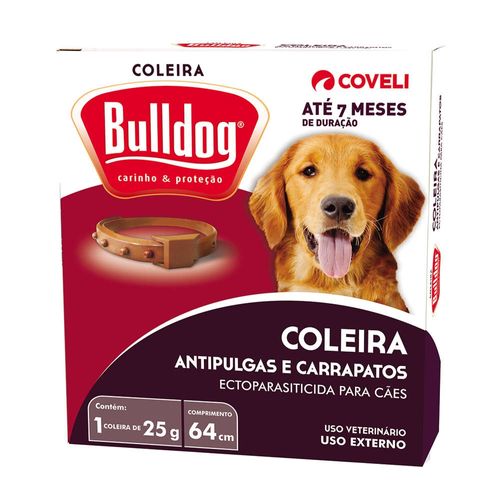 Coleira Antipulgas e Carrapaticida Coveli Bulldog para Cães de Raças Médias e Grandes 25g
