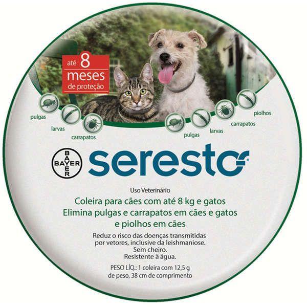 Coleira Antipulgas e Carrapatos Seresto para Cães e Gatos Até 8kg - Bayer