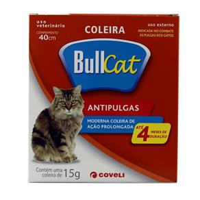 Coleira Bullcat Antipulgas e Carrapatos P/ Gatos 40cm - Coveli