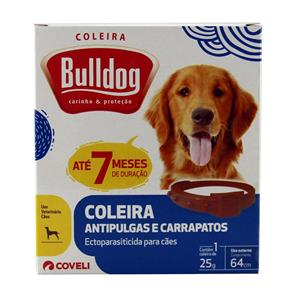 Coleira Bulldog Anti-Pulgas e Carrapatos P/ Cães 64cm - Coveli