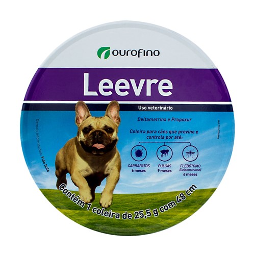 Coleira Ectoparasiticida Leevre para Cães com 1 Unidade de 25,5g com 48cm