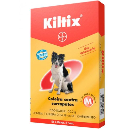 Coleira Kiltix M Cães Entre 8 e 19kg - 48 Cm _ Antiparasitário Bayer 48cm