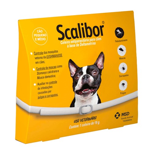 Coleira Scalibor Antiparasitária para Cães Combate Infestação de Carrapatos, Pulgas e Mosquitos Leishmaniose 48cm com 19g