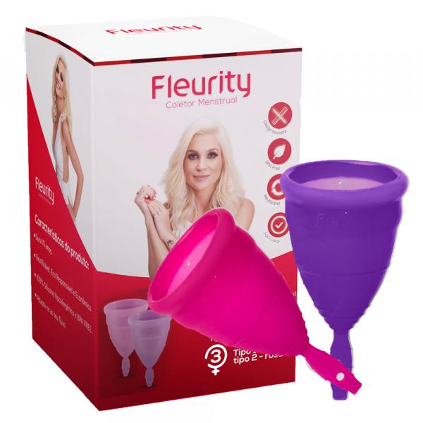 Coletor Menstrual Interno Fleurity Tipo 3 25ml e 28ml 2 Unidades