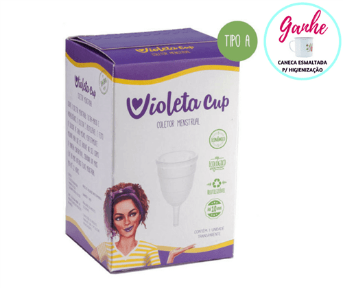 Coletor Menstrual Violeta Cup - Transparente - Tipo a