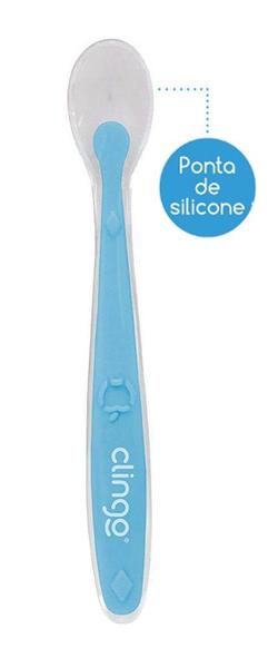 Colher de Silicone Premium Azul Clingo