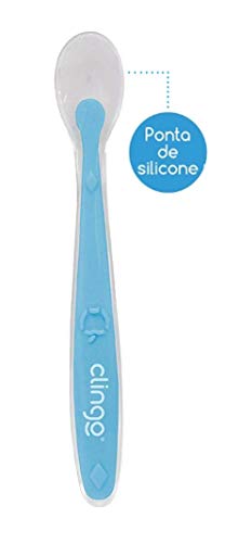 Colher de Silicone Premium, Clingo, Azul