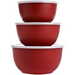 Color Freezer Bowl Vermelho - 3 Pçs - Euro Home