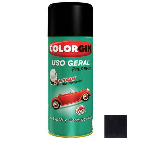 Colorgin Automotivo 350 Ml. Preto Fosco Spray