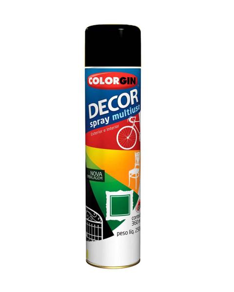 Colorgin - Tinta Spray Decor 360ml - Preto Fosco - 8711
