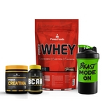 Combo Academia Hipertrofia - Power Whey + Powerbcaa + Power Creatina + Coq Verde Chocolate