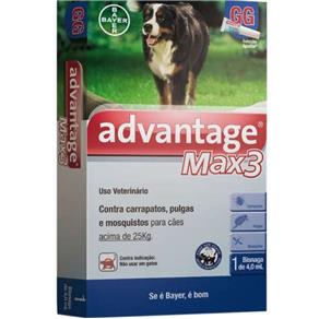 Combo Advantage Max3 4ml para Cães Acima de 25 Kg 3 Pipetas