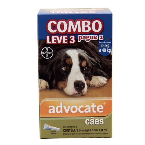 COMBO Advocate Cães 25 a 40kg 4ml Bayer