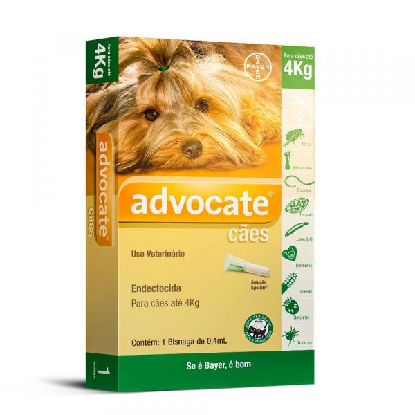 Antiparasitário Advocate para Cães de 0 a 4 Kg (0,4 Ml) - Bayer